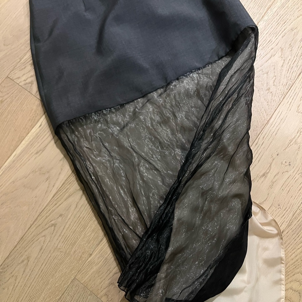 Prada AW22 panelled pencil midi skirt